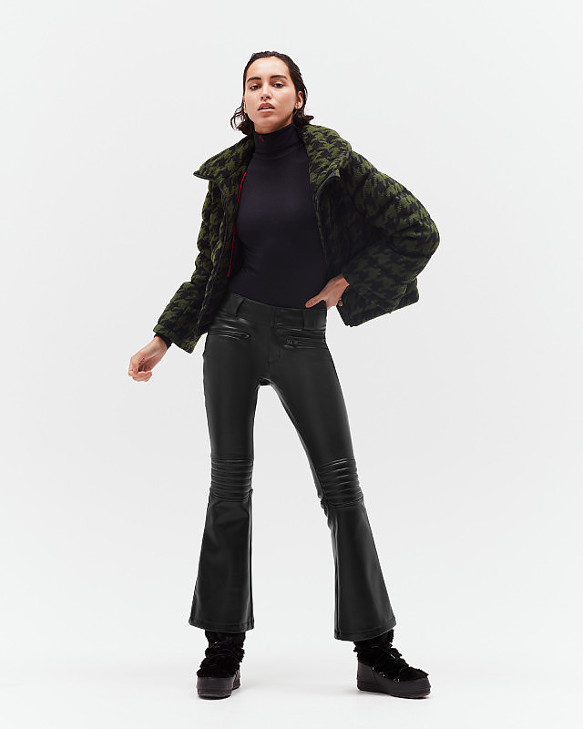 Faux Leather Aurora Mid-Rise Flare Ski Pant